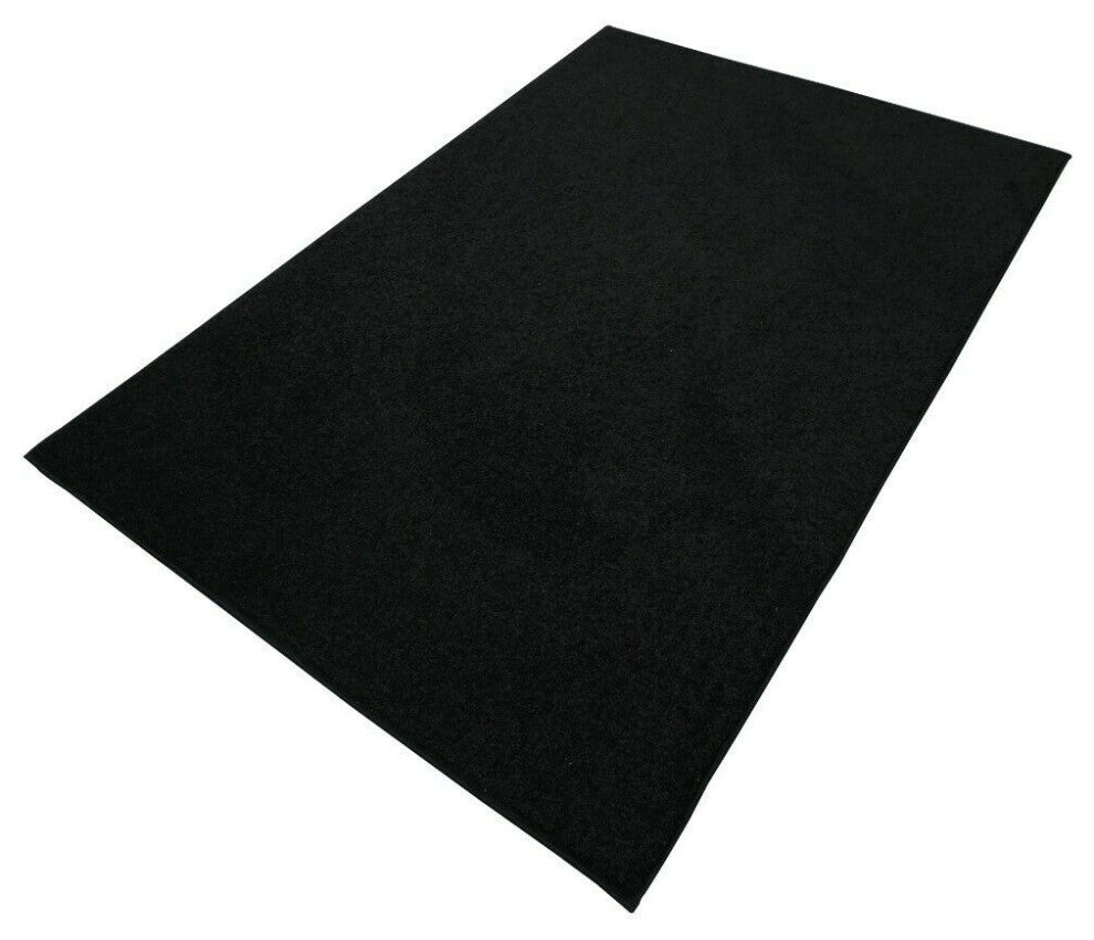 Furnish My Place Black 3' x 14' Solid Color Rug Runner Made In Usa