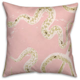 Pink Snake 18x18 Throw Pillow