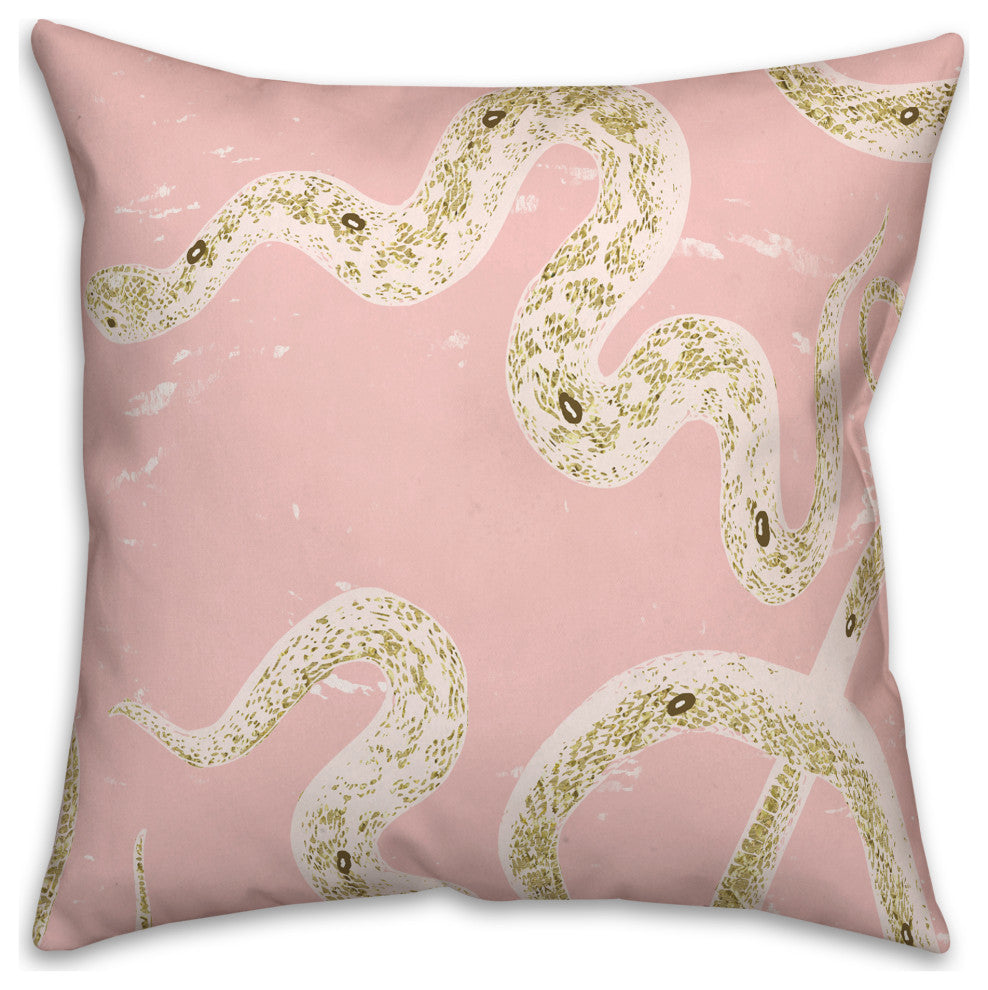 Pink Snake 18x18 Throw Pillow