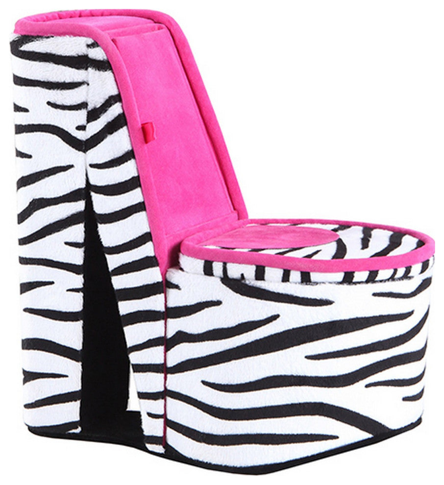 High Heel Zebra Shoe Jewelry Box with 2 Hooks, Multicolor