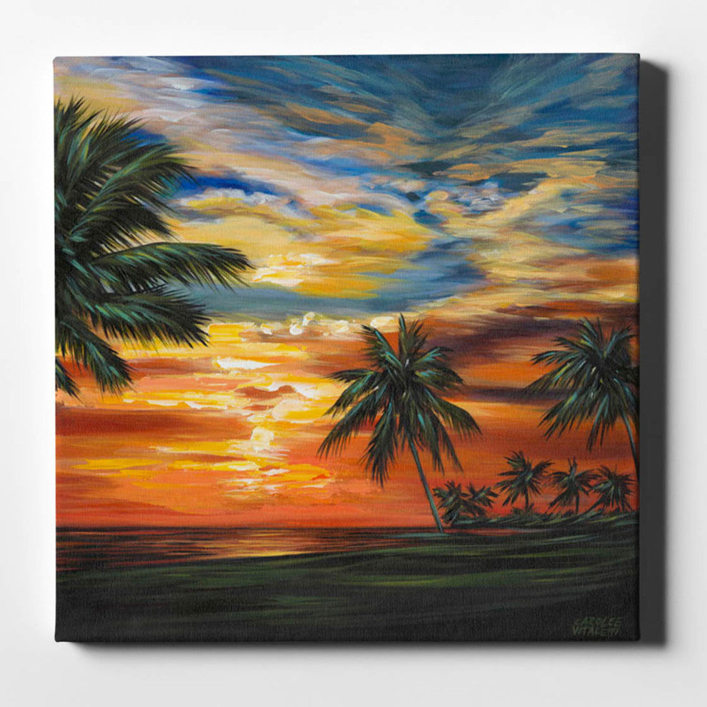 Stunning Tropical Sunset II' by Carolee Vitaletti Giclee Canvas Art, 18"x18"
