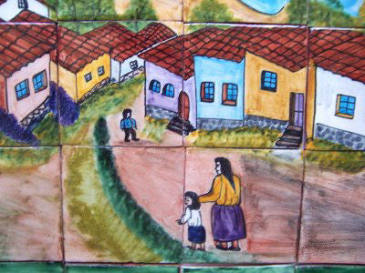 Patzcuaro Lake Clay Talavera Tile Mural