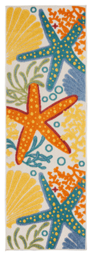 Nourison Aloha 2' x 6' Multicolor Coastal, Nautical & Beach Area Rug