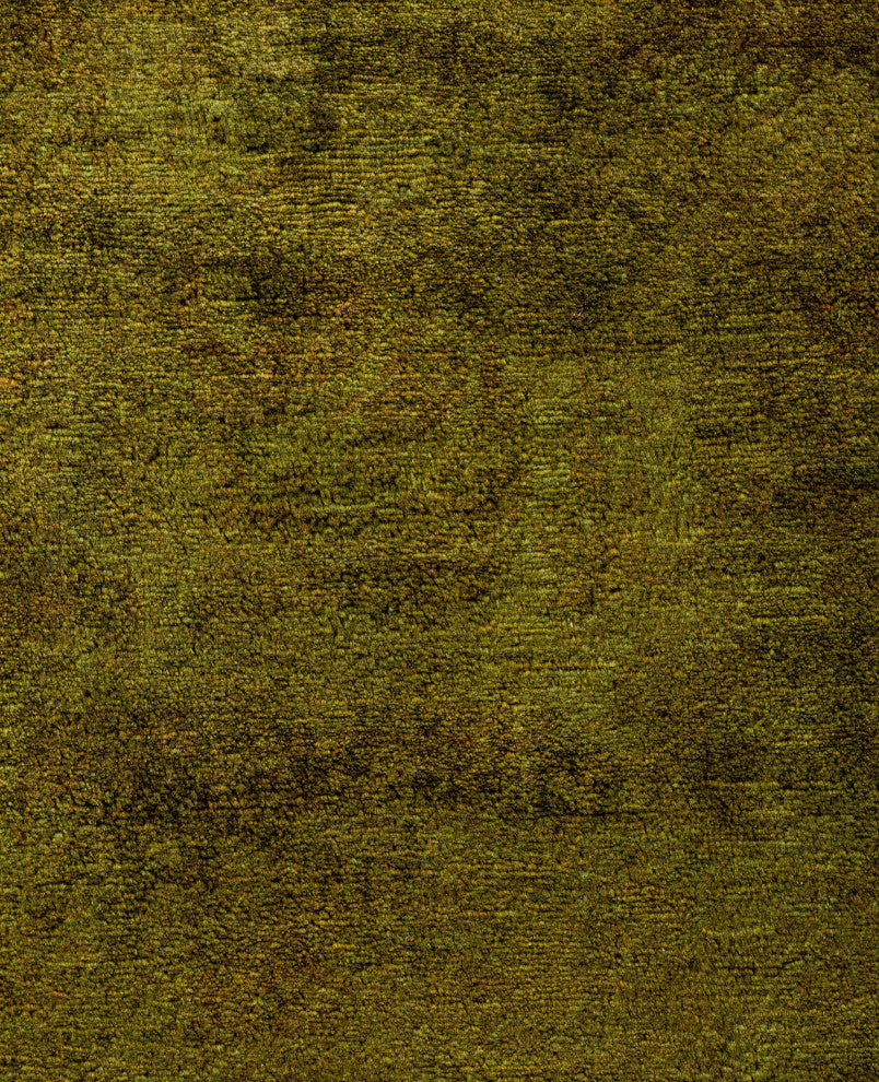 Overdyed One-of-a-Kind Hand-Knotted Area Rug Green, 6' 1" x 8' 10"
