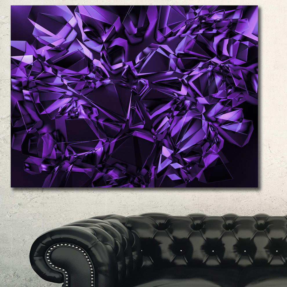 Purple Crystal Texture Design, Oversized Abstract Canvas Art Print, 60x40