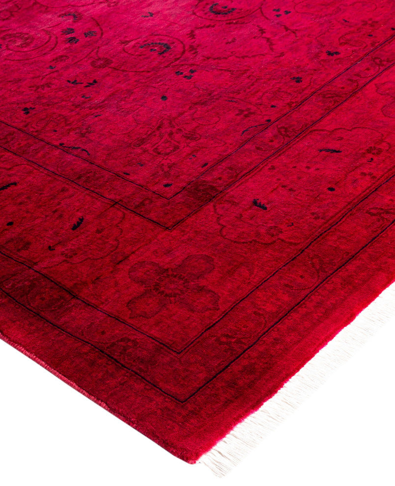 Overdyed One-of-a-Kind Hand-Knotted Area Rug Purple, 4' 8" x 7' 4"