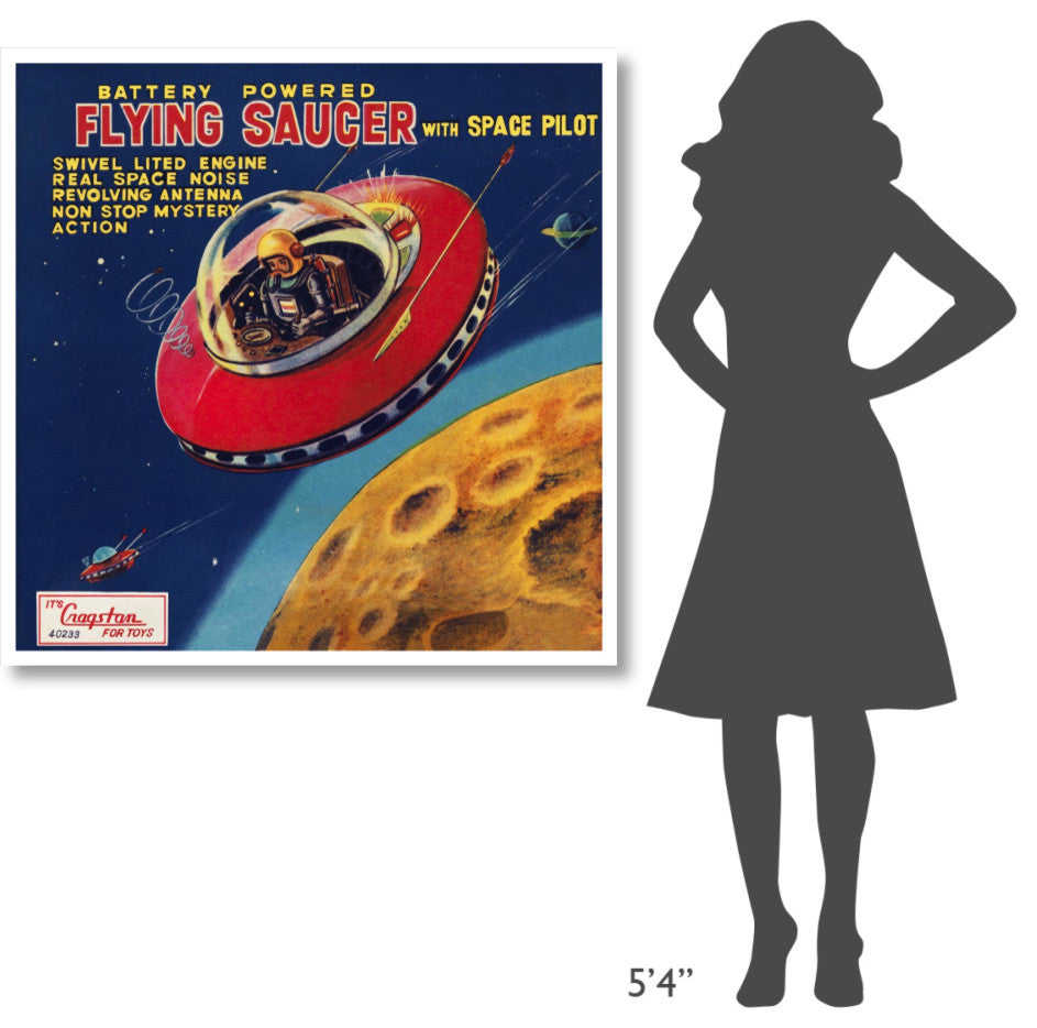 "Battery Operated Flying Saucer" Digital Paper Print by Retrorocket, 42"x42"