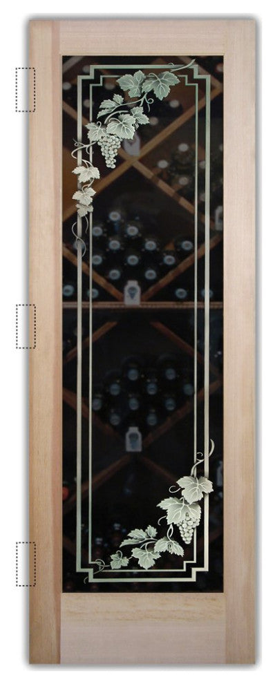 Wine Door - Vineyard Grapes Cascade - Douglas Fir (stain grade) - 32" x 84"...