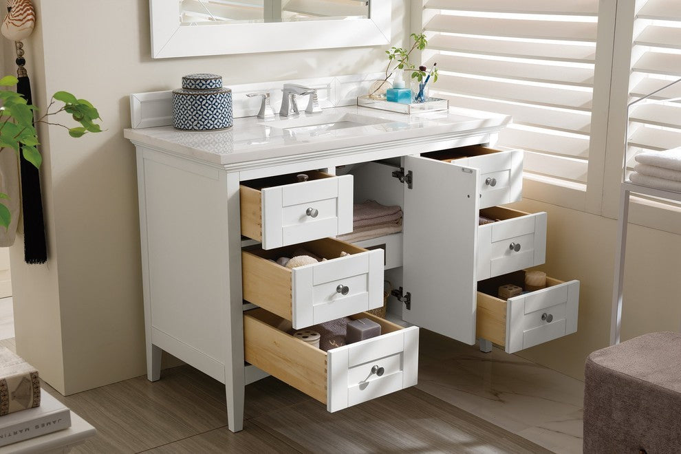 James Martin Palisades 48" Bright White Vanity, Without Top