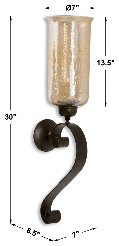 Uttermost - 19150 - Candle Wall Sconce - Joselyn - Antique Bronze