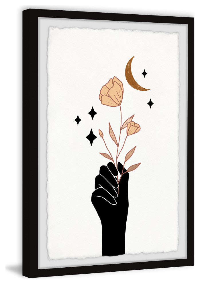 "Moon and Flower" Framed Painting Print, 30x45