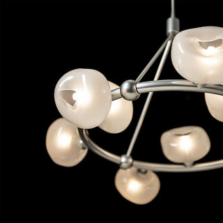 Ume 9-Light Ring Pendant, Sterling, Frosted Glass