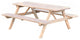 Pine Picnic Table with Attached Benches, Unfinished, 8 Foot