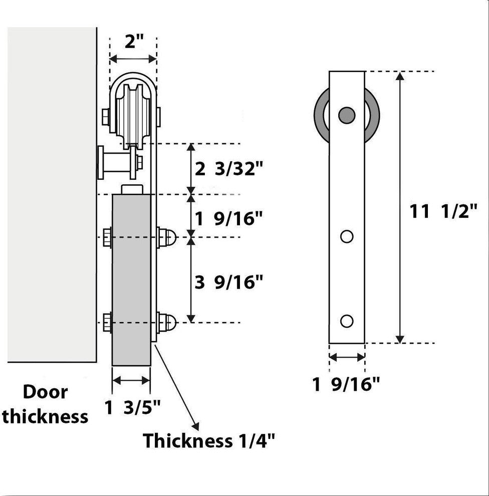 Planum 2102 Closet Double Barn Doors 64x96 Chocolate Ash & Hardware 13FT