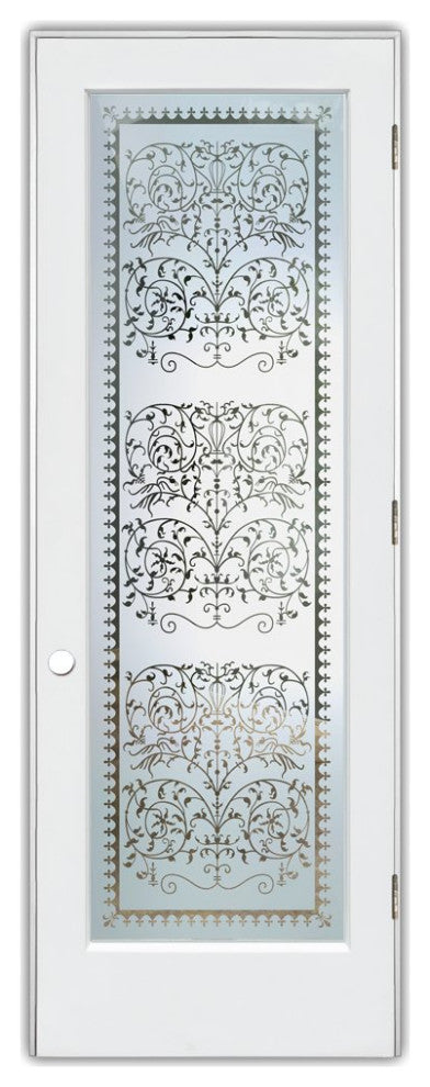 Pantry Door - Victorian Lace - Primed - 24" x 84" - Knob on Left - Pull Open
