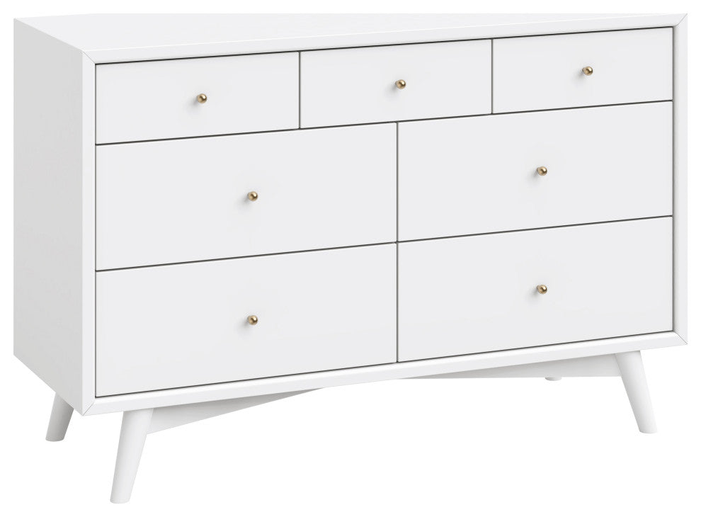 Palma 7-Drawer Assembled Double Dresser, White