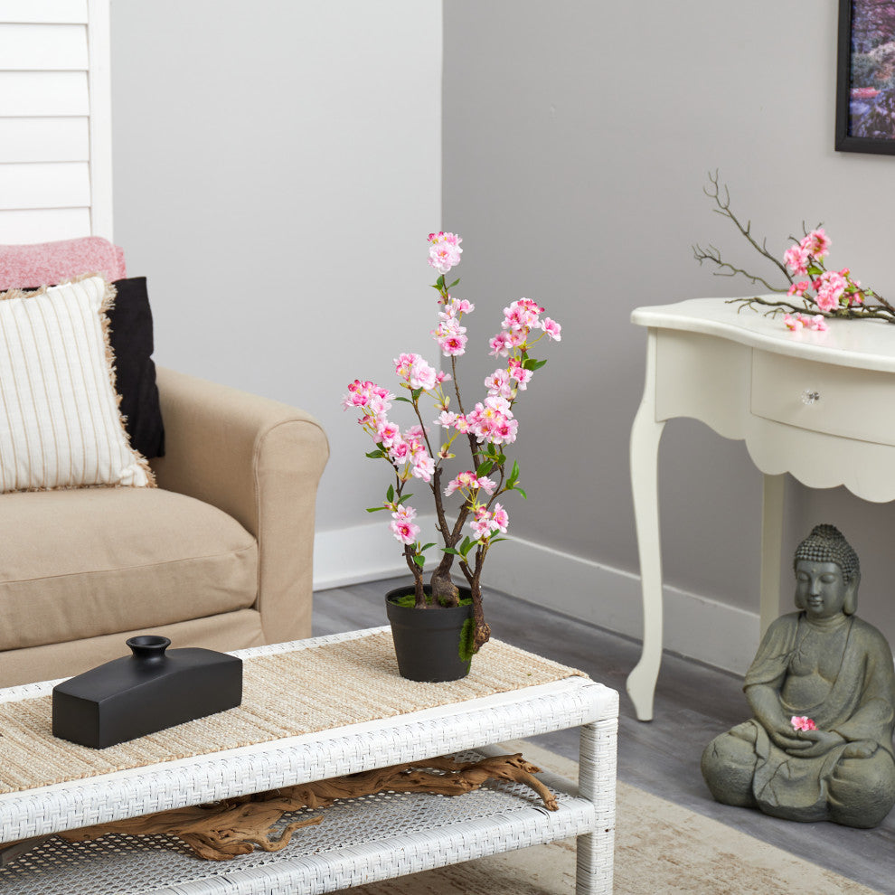 Lifestyle: plant displayed in a living space with table and decor.