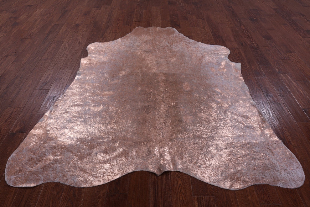 Bronze Metallic Cowhide Rug 6' 10" X 6' 4" C2094
