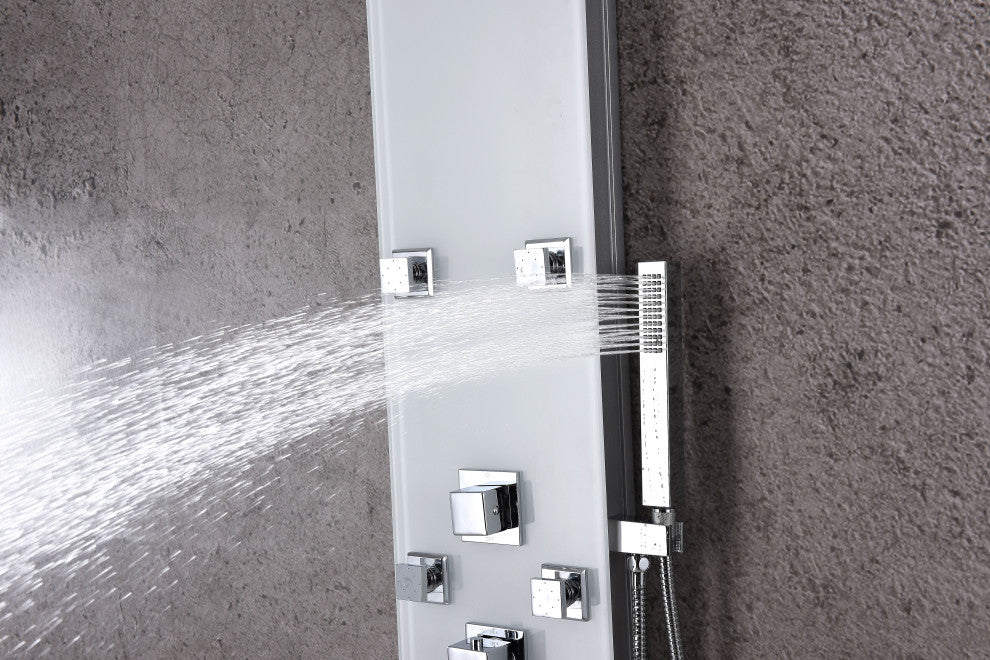 ANZZI Jaguar 60" 6-Jetted Full Body Shower Panel, White