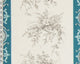 French Angel Toile Fabric Teal Blue Stripe, Standard Cut
