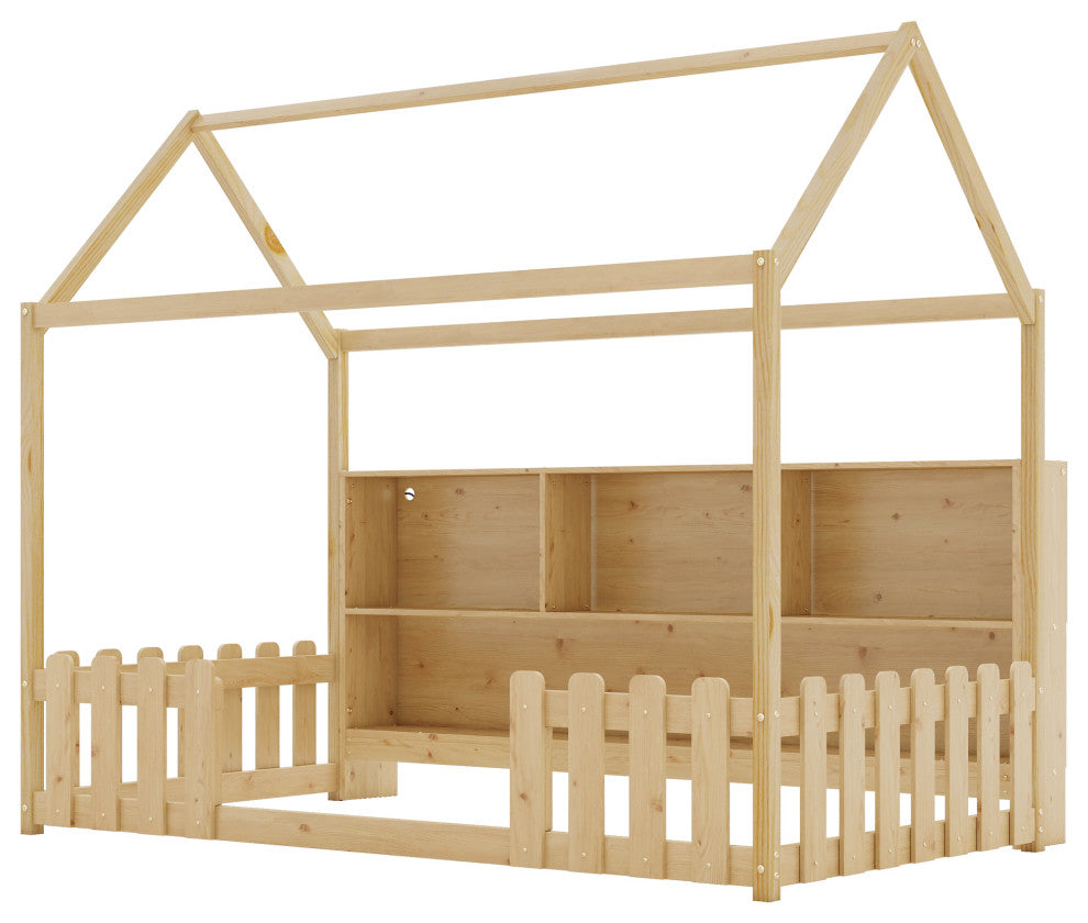 Gewnee Twin Size House Bed with LED Light