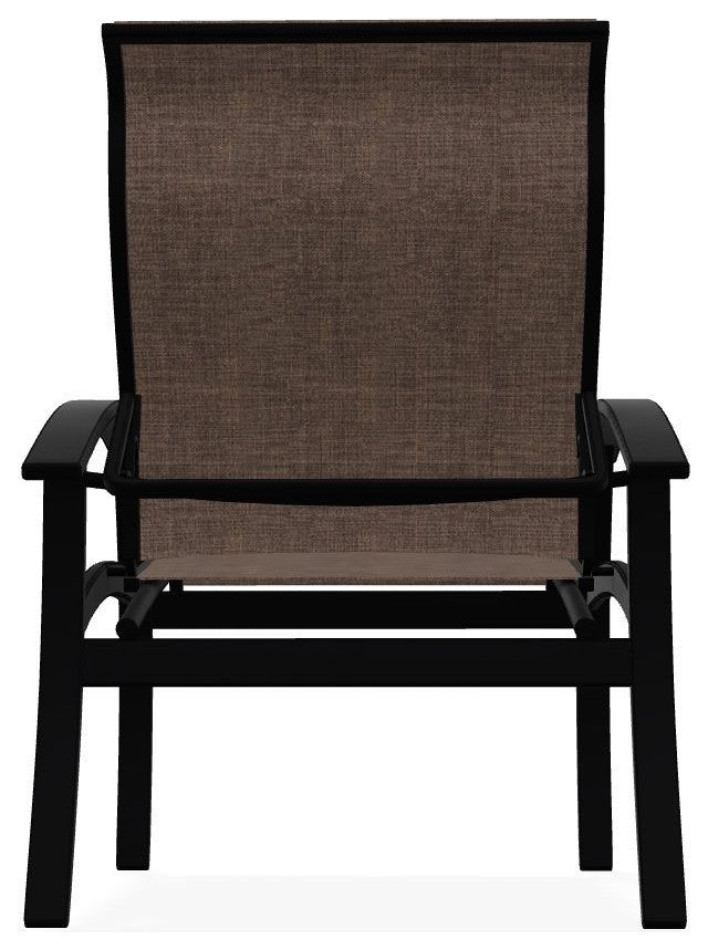 Belle Isle Sling Adjustable Outdoor Dining Chair, Mocha/Black