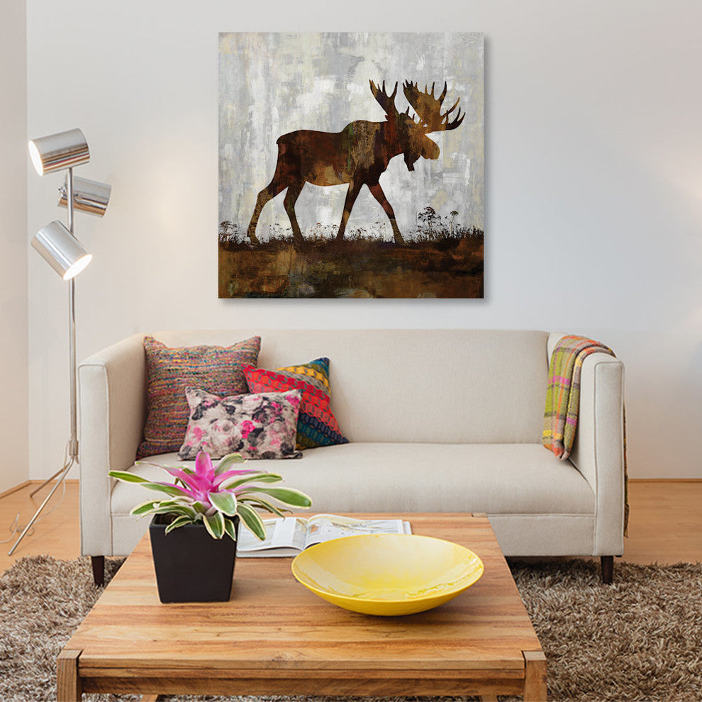 "Moose" by Carl Colburn, Canvas Print, 37"x37"