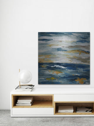 "Rusty Water" Painting Print on Brushed Aluminum, 48"x48"