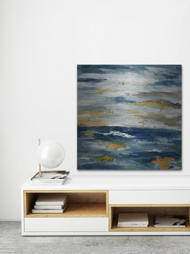 "Rusty Water" Painting Print on Brushed Aluminum, 48"x48"