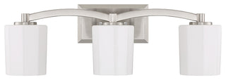 Whitney 3-Light Bathroom Vanity Light, Matte Black, Satin Nickel