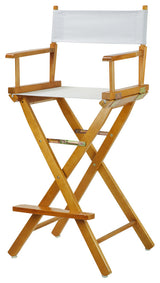 030" Director's Chair Honey Oak Frame-White Canvas