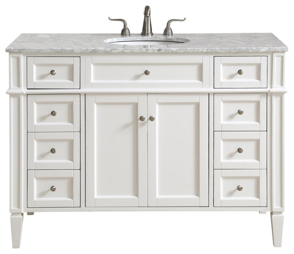 48" Single Bathroom Vanity Set, White