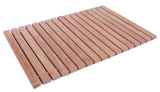 Nordic Style Teak Wood Natural Shower String Mat w/ Rubber Feet 23.62" x 15.75"