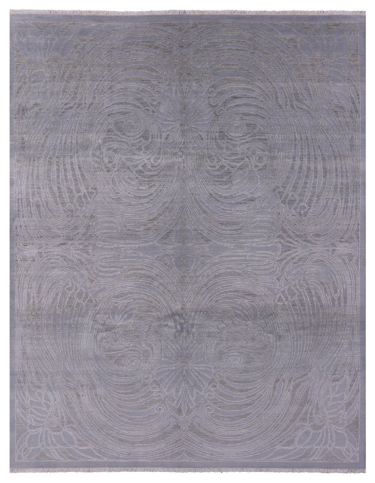 William Morris Hand Knotted Wool and Silk Rug 8' 1" X 10' 2" Q9441