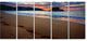 Trodden Sand on Ocean Beach, Seashore Photo Canvas Art Print, 60"x28", 5 Panels