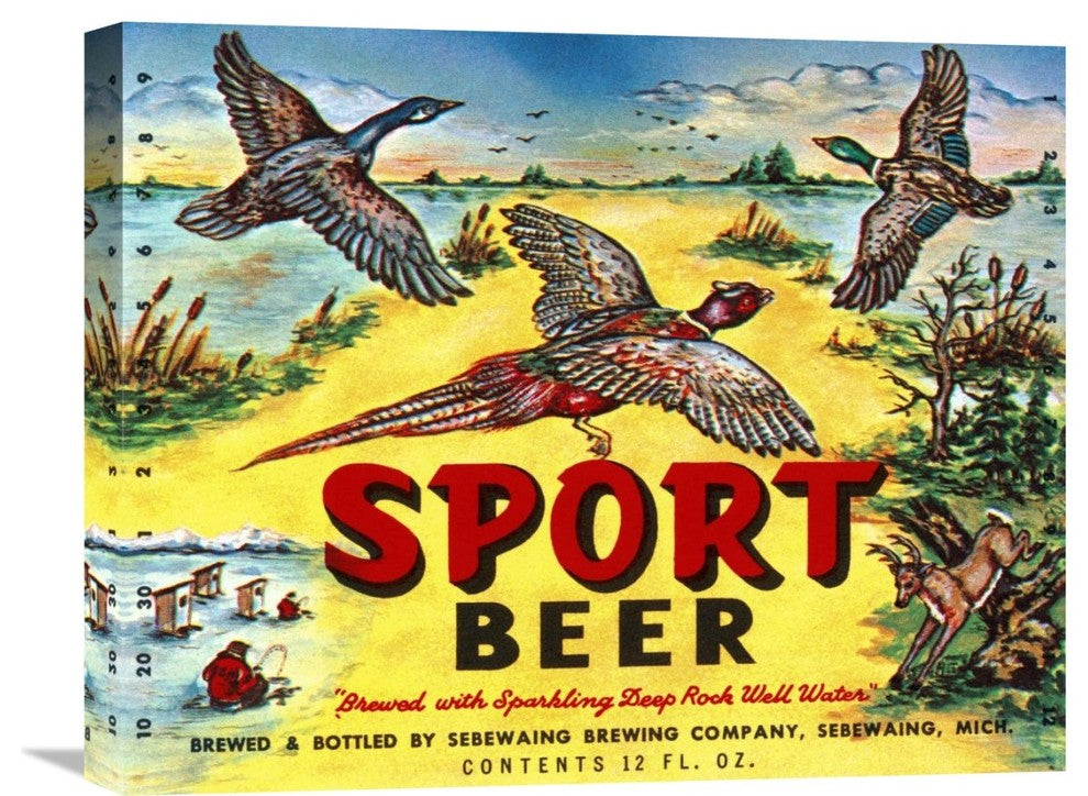 "Sport Beer" Stretched Canvas Giclee by Vintage Booze Labels, 22"x18"
