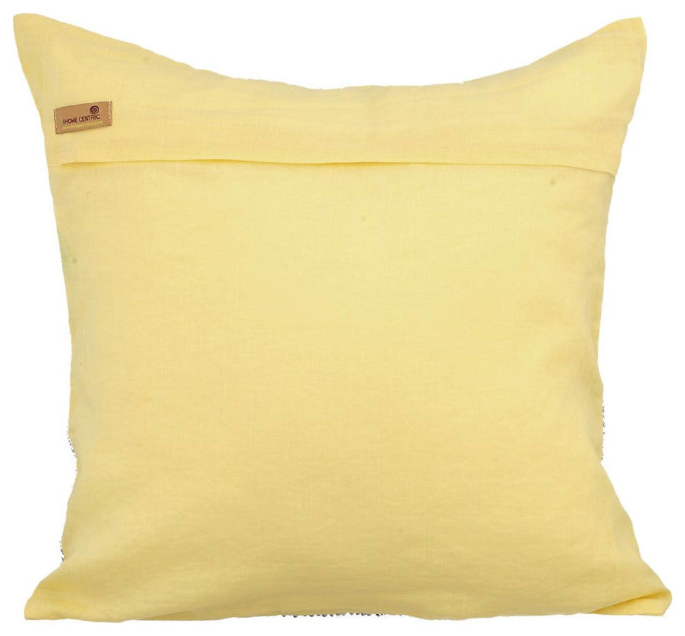 Yellow Throw Pillow Covers 16"x16" Cotton, Linen Yellow Heights