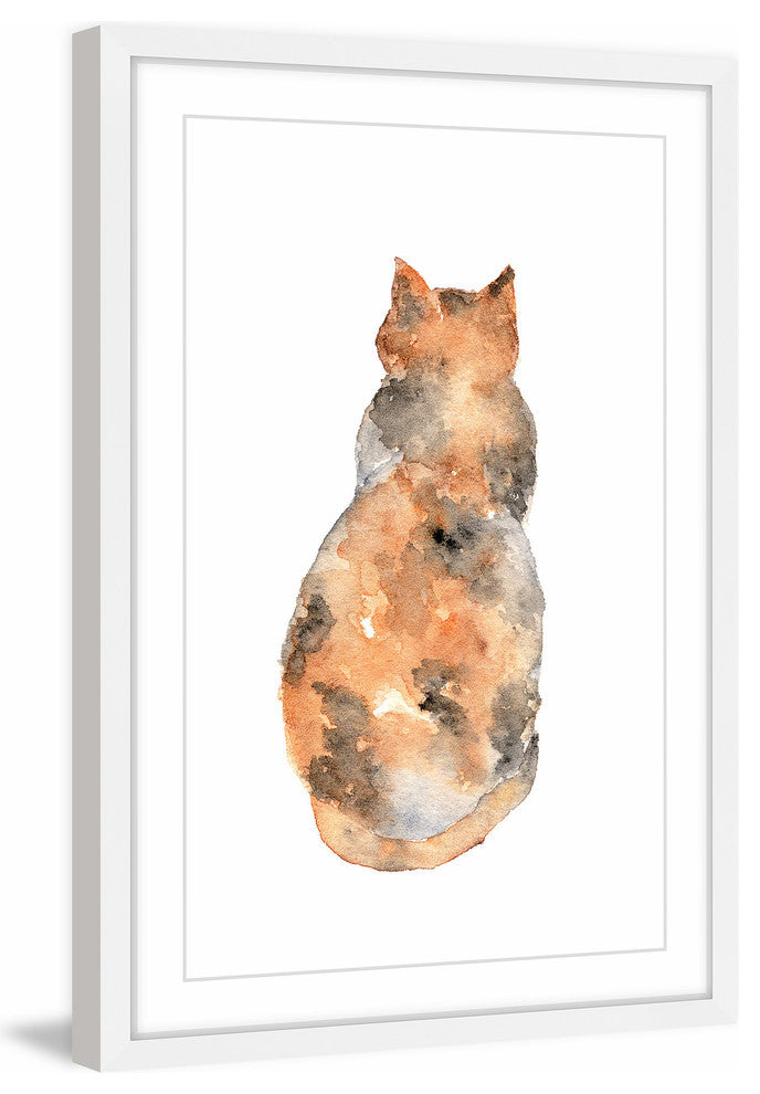 Marmont Hill, "Calico Cat" by Thimble Sparrow Framed Painting Print, 30x45