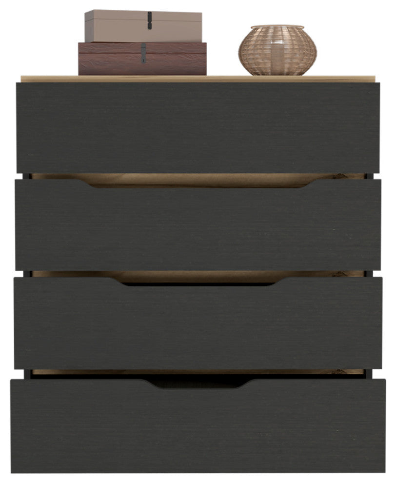 California Style 4-Drawer Dresser, Black