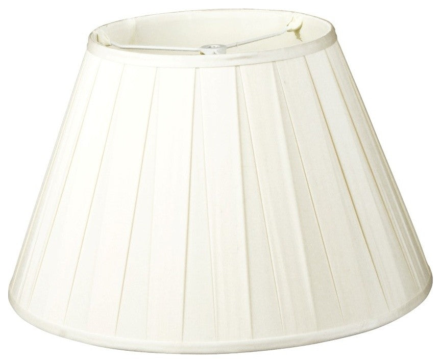 Wide Pleat Empire Designer Lampshade, Beige, White, 9x16x10.5
