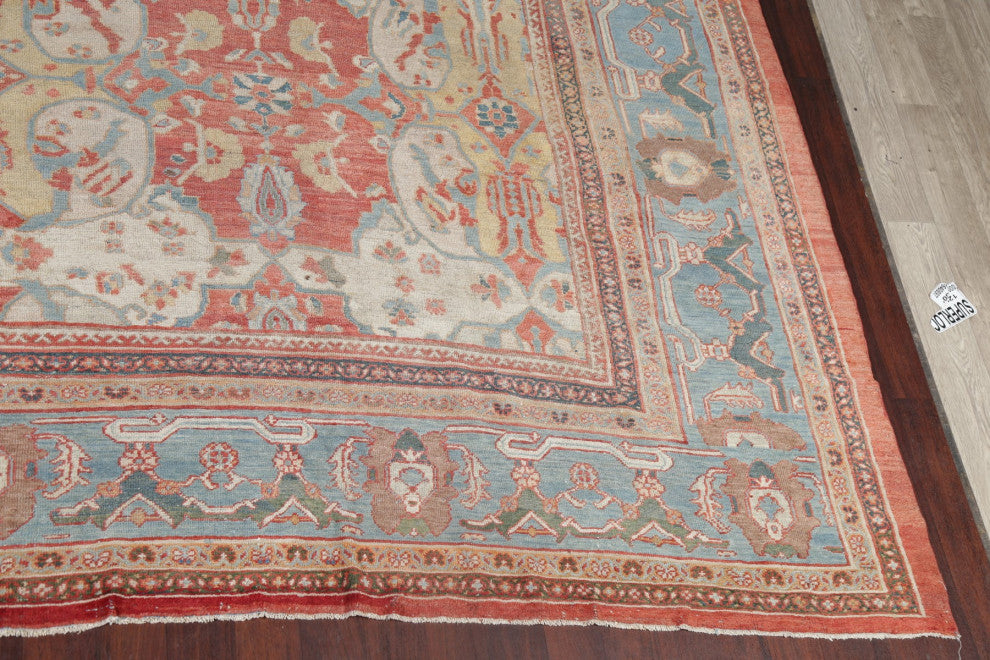 Consigned, Antique Faded Persian Traditional Handmade Area Rug, Beige, 13x24