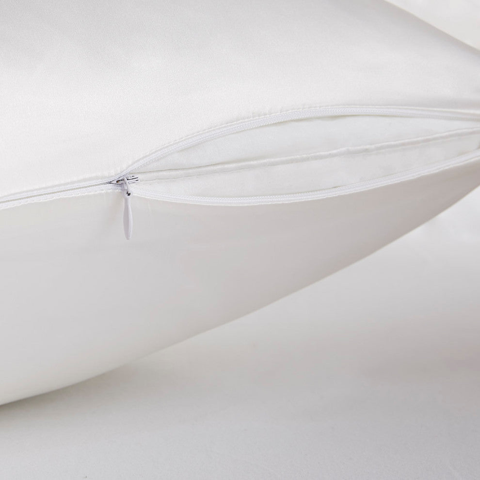 Madison Park Silk 100% Mulberry Single Pillowcase, White