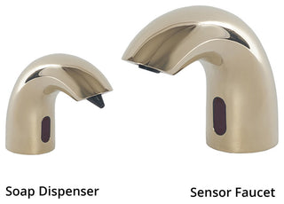 Fontana Gold Deck Mount Dual Sensor Faucet And Automatic Soap Dispenser