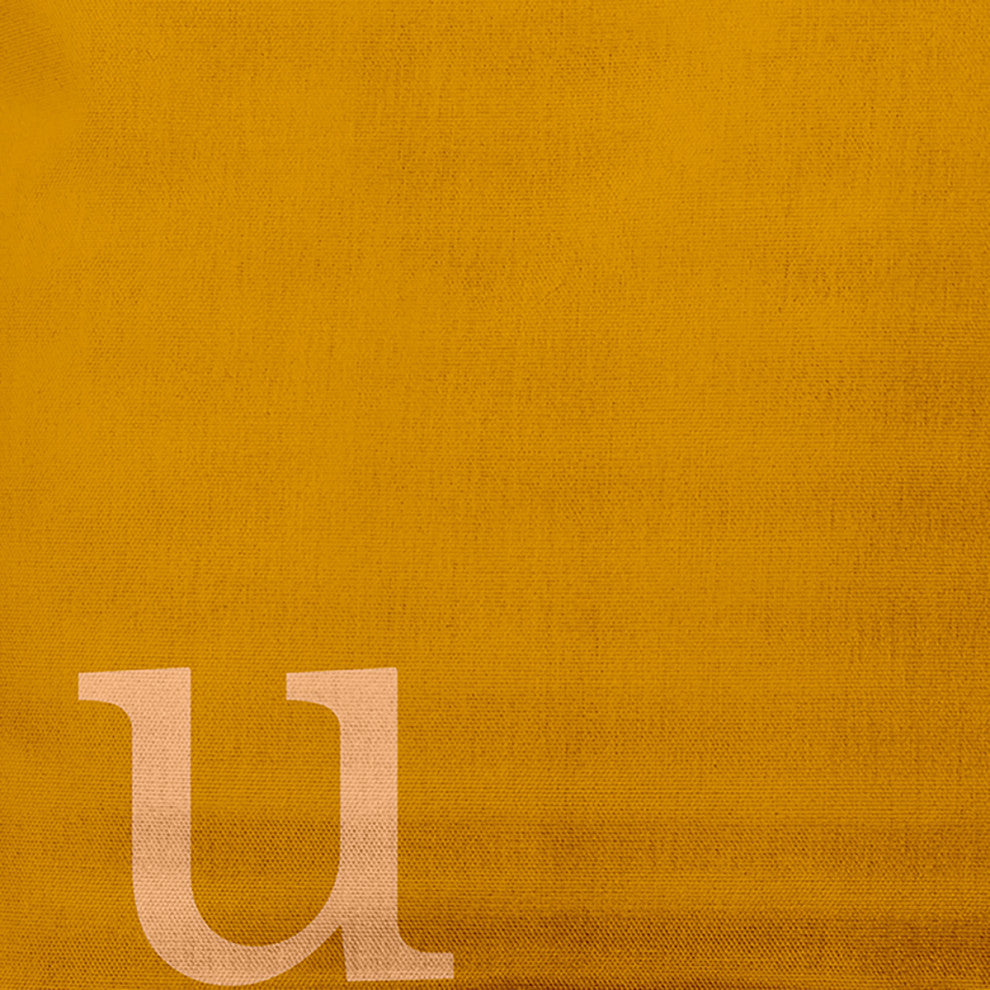 18"x18" Modern Monogram Decorative Throw Pillow, Autumn Gold