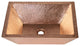 18" Rectangular Vessel Double Wall Hammered Copper Bathroom Sink, 17 Gauge