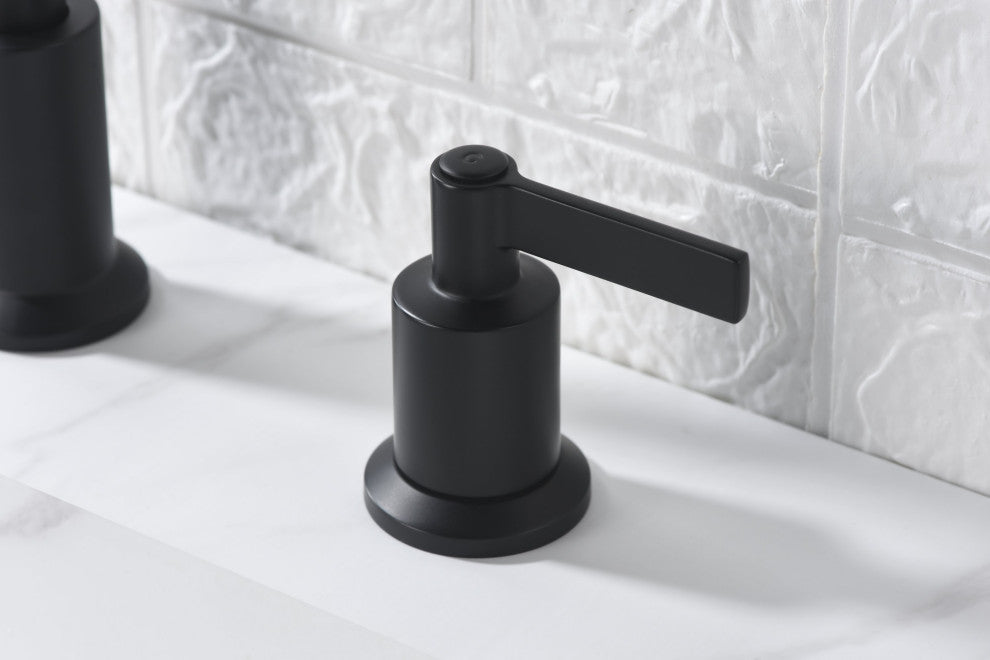 Ultra Faucets UF5700X Two Handle Bathroom Widespread Faucet, Matte Black
