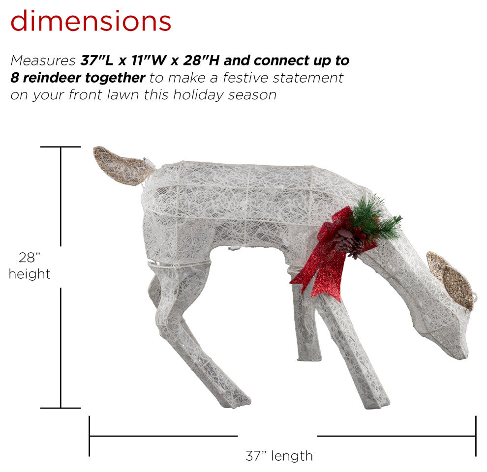 White Grazing Light Up Mesh Deer DÃ©cor