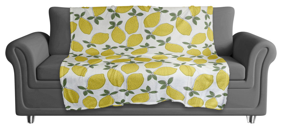 Fun Lemon Pattern 50x60 Coral Fleece Blanket
