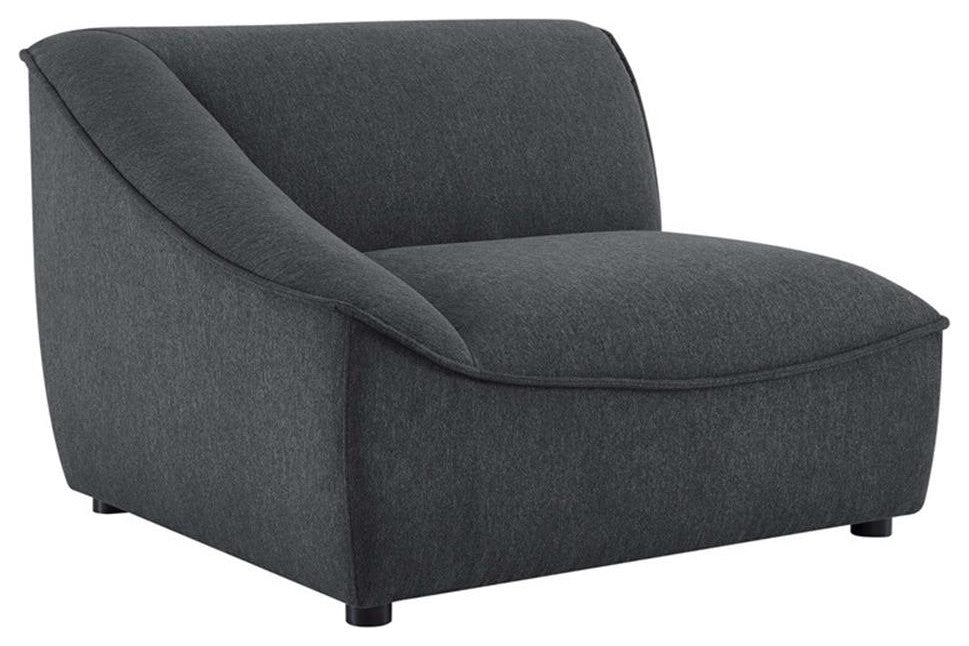 Modway Comprise 8-Piece Modern Fabric Sectional Sofa in Charcoal