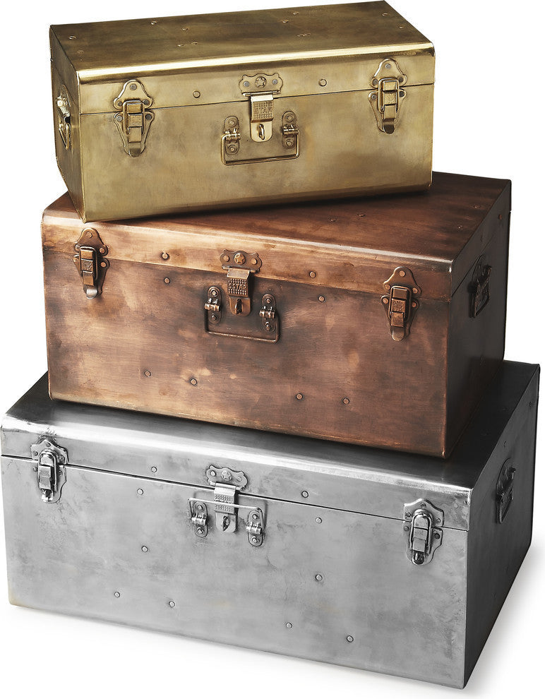 Butler Spirit Iron Storage Trunk 3-Piece Set